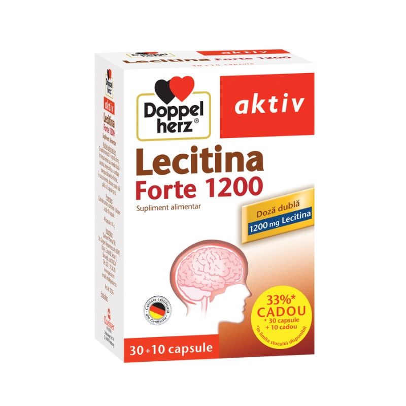 Aktiv Lecitina forte 1200mg Doppelherz - 30 capsule + 10 cadou